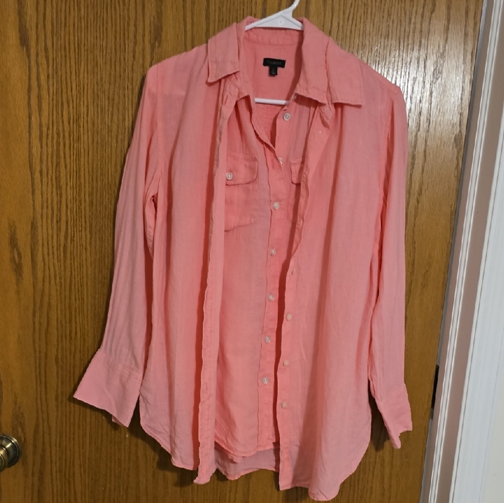 Talbots Coral Button-Down Shirt
